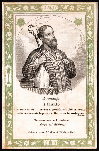Rappresentazione di San Ilario. Immagine pia. Cartolina. Inizio XX secolo. Collezione privata da Anonymous Anonymous