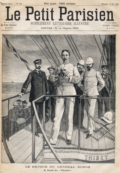 Ritorno del generale Alfred Dodds (1842-1922) dalla spedizione di Dahomey a bordo del Thibet. Da 