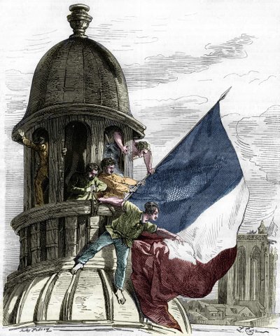 Rivoluzione del 1830: la bandiera tricolore sul municipio da Anonymous Anonymous