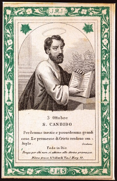 Santa Candida. Immagine pia. Cartolina. Inizio XX secolo. Collezione privata da Anonymous Anonymous
