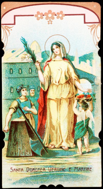 Santa Dorotea Vergine e Martire. Immagine pia. XX secolo. Collezione privata da Anonymous Anonymous