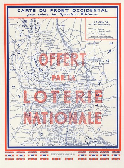 Seconda Guerra Mondiale (1939-1945) - Guerra 1939-1945 - Mappa del Fronte Occidentale, donata dalla Lotteria Nazionale da Anonymous Anonymous