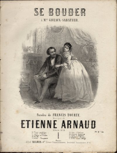 Spartito per "Se bouder" testi di Francis Tourte, musica di Etienne Arnaud. Collezione privata da Anonymous Anonymous