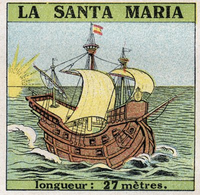 Navi: Santa Maria, caravella di Cristoforo Colombo quando scoprì l