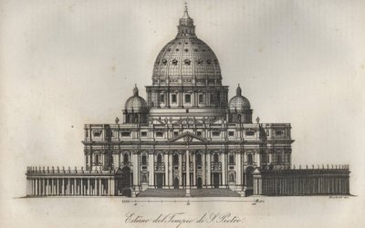 Basilica di San Pietro a Roma - incisione da 