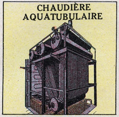 Generatori di vapore: caldaia acquatubolare. Illustrazione anonima del 1925. Collezione privata. da Anonymous Anonymous