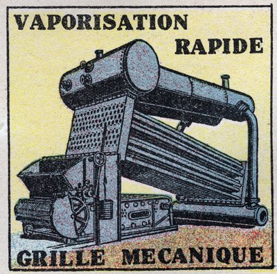 Generatori di vapore: griglia meccanica che consente il caricamento automatico di una caldaia. Illustrazione anonima del 1925. Collezione privata. da Anonymous Anonymous