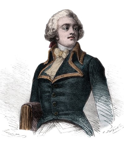 Il conte Louis Marie de Narbonne-Lara (Narbonne Lara) (1755-1813) conte e generale francese - Incisione in "Histoire des Girondins" di Alphonse de Lamartine (1790-1869) 1865-1866 - Collezione privata da Anonymous Anonymous