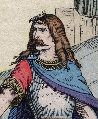 Il capo gallico Vercingetorige (72-46 a.C.) - incisione da Anonymous Anonymous