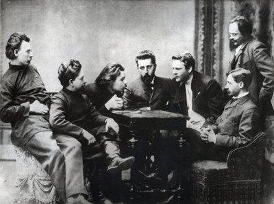 Il Circolo Letterario di Mosca Sreda - Membri del circolo letterario Sreda, formato nella seconda metà degli anni 1890 da scrittori realisti russi - Ritratti di intellettuali russi del gruppo letterario Znanie da Anonymous Anonymous