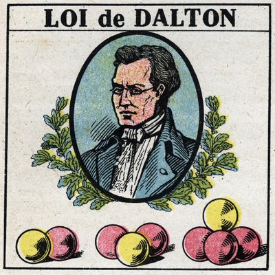 Gli atomi: La legge di John Dalton (1766-1844). Illustrazione anonima del 1925. Collezione privata. da Anonymous Anonymous