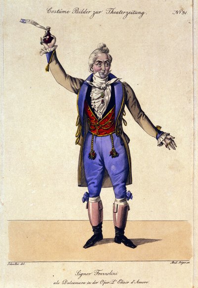 Il basso Giuseppe Frezzolini (1789-1861) interpreta il Dottor Dulcamara nell