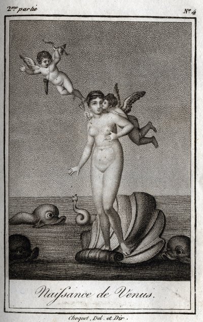 La nascita di Venere. Incisione del 1819 in 