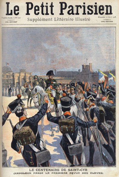 Il centenario di Saint Cyr: Napoleone I Bonaparte (1769-1821) passa la prima rassegna degli studenti della scuola militare. da Anonymous Anonymous