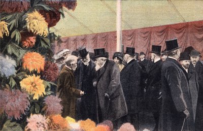 La festa del crisantemo: esposizione ufficiale del crisantemo. Incisione. Uno dei giornali "Le petit parisien" del 20/11/1910. Collezione privata. da Anonymous Anonymous