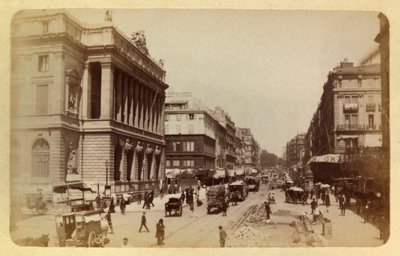 La città di Marsiglia e dintorni intorno al 1885-1890: Prospettiva di Rue Canebiere e Rue de Noailles, Collezione Privata da Anonymous Anonymous