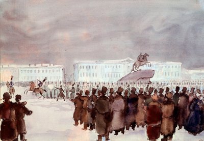 La folla in Piazza del Senato durante la rivolta decabrista del 1825 da Anonymous Anonymous