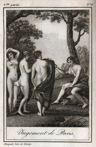Il giudizio di Paride. Il pastore Paride deve scegliere a chi dare la mela d