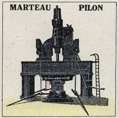La macchina a vapore: martello battente. Illustrazione anonima del 1925. Collezione privata. da Anonymous Anonymous