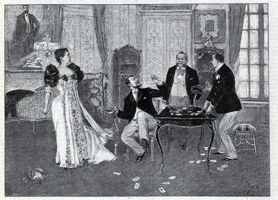 Rappresentazione teatrale: "Il Sistema Ribadier", vaudeville di Georges Feydeau (1862-1921) e Maurice Hennequin (1863-1926) al Teatro del Palais-Royal di Parigi. Incisione in "Le monde illustree" del 1892. Collezione privata da Anonymous Anonymous