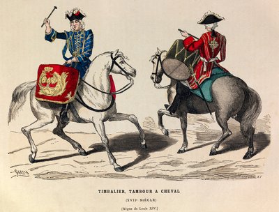 Timbalier e tamburo a cavallo sotto Luigi XIV nel XVII secolo, collezione privata da Anonymous Anonymous