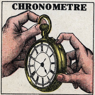 Tempo: un cronometro. Illustrazione anonima del 1925. Collezione privata. da Anonymous Anonymous