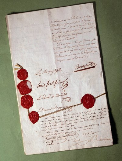 Trattato di Campoformio firmato da Napoleone Bonaparte da Anonymous Anonymous