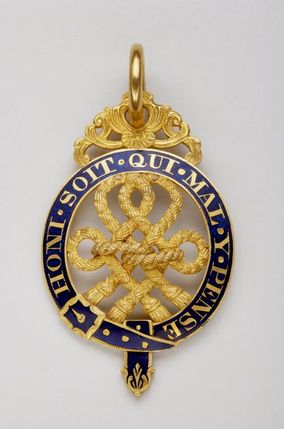 Regno Unito - Ordine della Giarrettiera: insegne del gentiluomo-bailiff del bastone nero - Il modello del distintivo, uno dei 