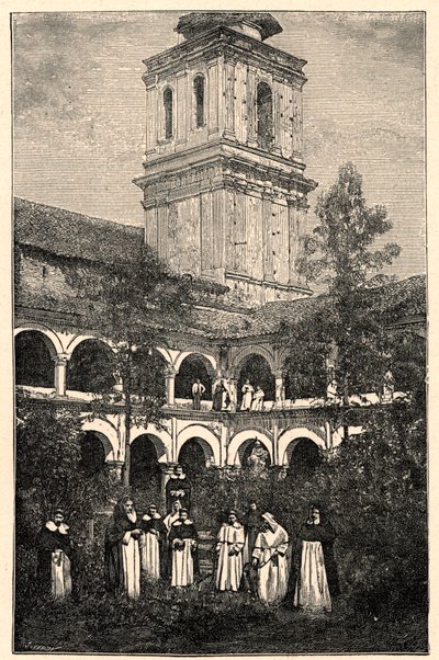 Veduta del Convento Domenicano a Quito, Ecuador. Incisione in "Les Missions Catholiques au XIXeme Siecle" di Louis-Eugene Louvet. Collezione privata. da Anonymous Anonymous