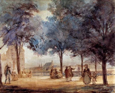 Veduta della terrazza delle Tuileries a Parigi nel 1786 da Anonymous Anonymous