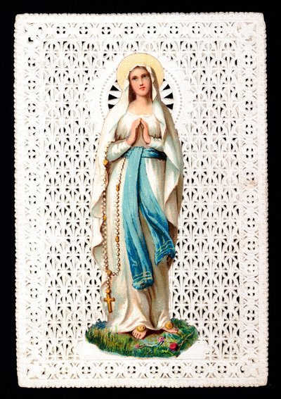 Vergine Maria Immagine pia. Cromolitografia ritagliata da Anonymous Anonymous