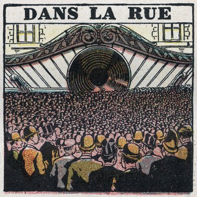 Telefonia senza fili: in città. Illustrazione anonima del 1925. Collezione privata. da Anonymous Anonymous