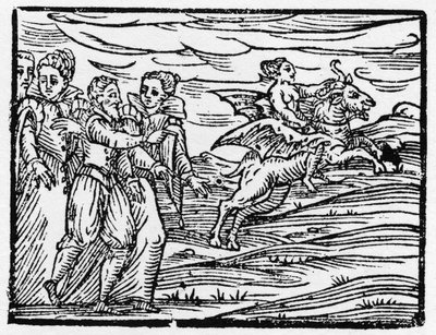 Strega che cavalca una capra - 