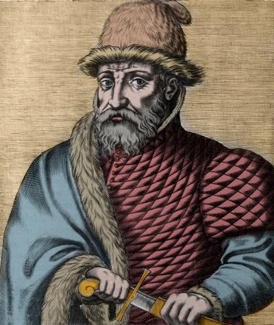 Ritratto di Timur (Tamerlano) (Taimur, Timur Lenk, Timur i Lneg, Tamburlaine o Taimur-e-Lang) (1336-1405) incisione da 