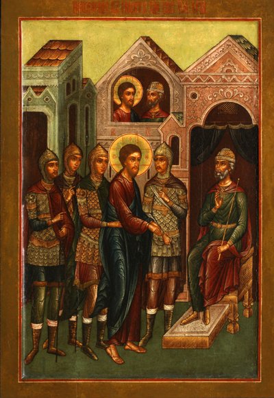 Cristo davanti a Pilato, inizio XX secolo da Anonymous Russian icon painter