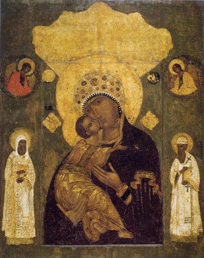 Madre di Dio di Volokolamsk, XVI secolo da Anonymous Russian icon painter