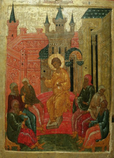 Prepolowenie Cristo tra i dottori, XV secolo da Anonymous Russian icon painter