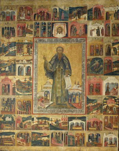San Cirillo del Lago Bianco con scene della sua vita, XVII secolo da Anonymous Russian icon painter