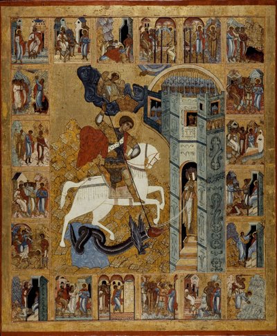 San Giorgio con scene della sua vita da Anonymous Russian icon painter