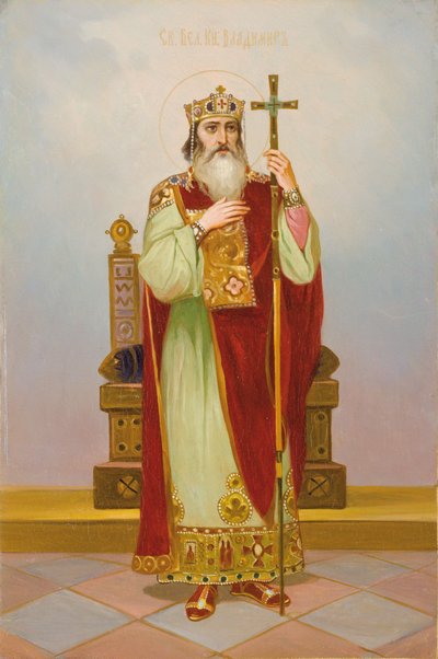 San Granduca Vladimir Svyatoslavich da Anonymous Russian icon painter