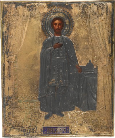 San Gran Principe Alessandro Nevsky, XIX secolo da Anonymous Russian icon painter