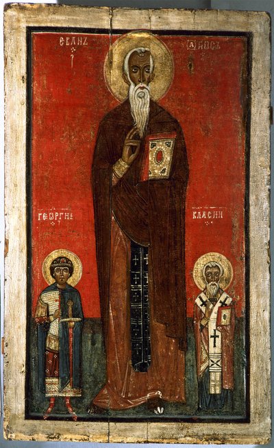 San Giovanni Climaco con San Giorgio e San Biagio, seconda metà del XIII secolo da Anonymous Russian icon painter