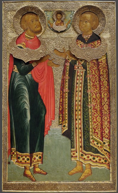 San Giovanni Sochavsky e lo zarevic Ivan Mikhailovich, 1639-1640 da Anonymous Russian icon painter