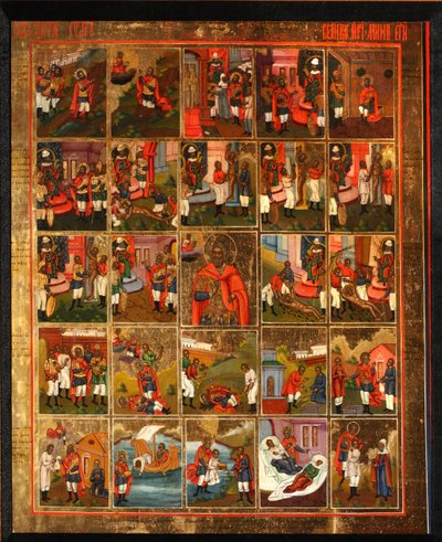 San Mena con scene della sua vita da Anonymous Russian icon painter