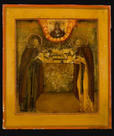 Santi Zosima e Savvatiy di Solovki da Anonymous Russian icon painter