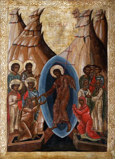 La discesa agli inferi, inizio XVI sec. da Anonymous Russian icon painter