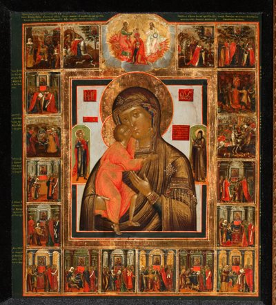 La Madre di Dio Feodorovskaya con i miracoli da Anonymous Russian icon painter