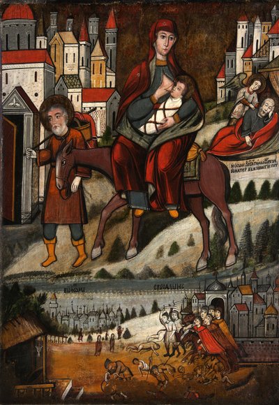 La fuga in Egitto, inizio XVII sec. da Anonymous Russian icon painter