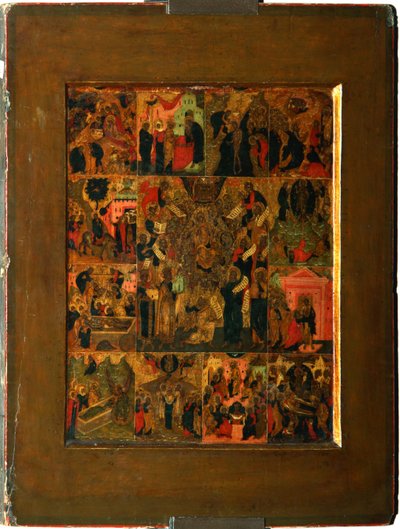 La glorificazione della Vergine Inno Akathist alla Santissima Theotokos, inizio XVII sec. da Anonymous Russian icon painter