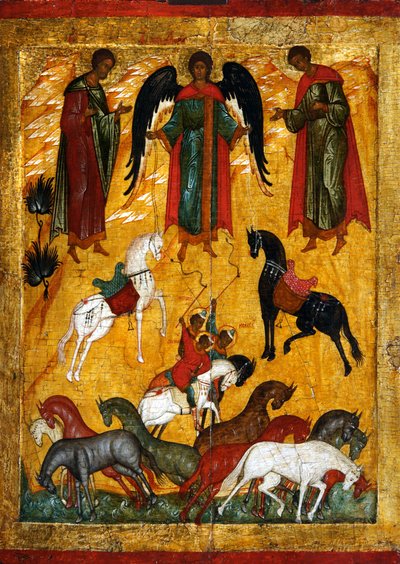 Il miracolo di Florus e Laurus, inizio XVI secolo da Anonymous Russian icon painter